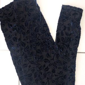 XS BlackMilk Blurple Burned Velvet Leggings
